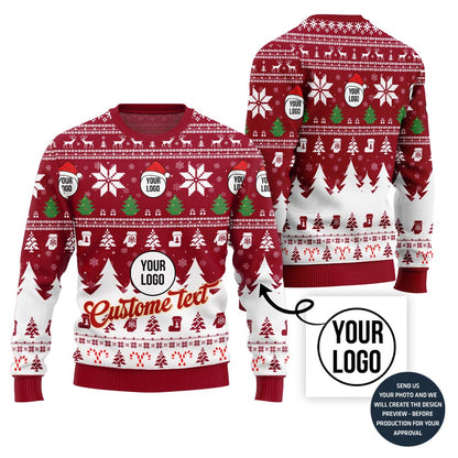 Custom Text And Logo For Brand Ugly Sweater