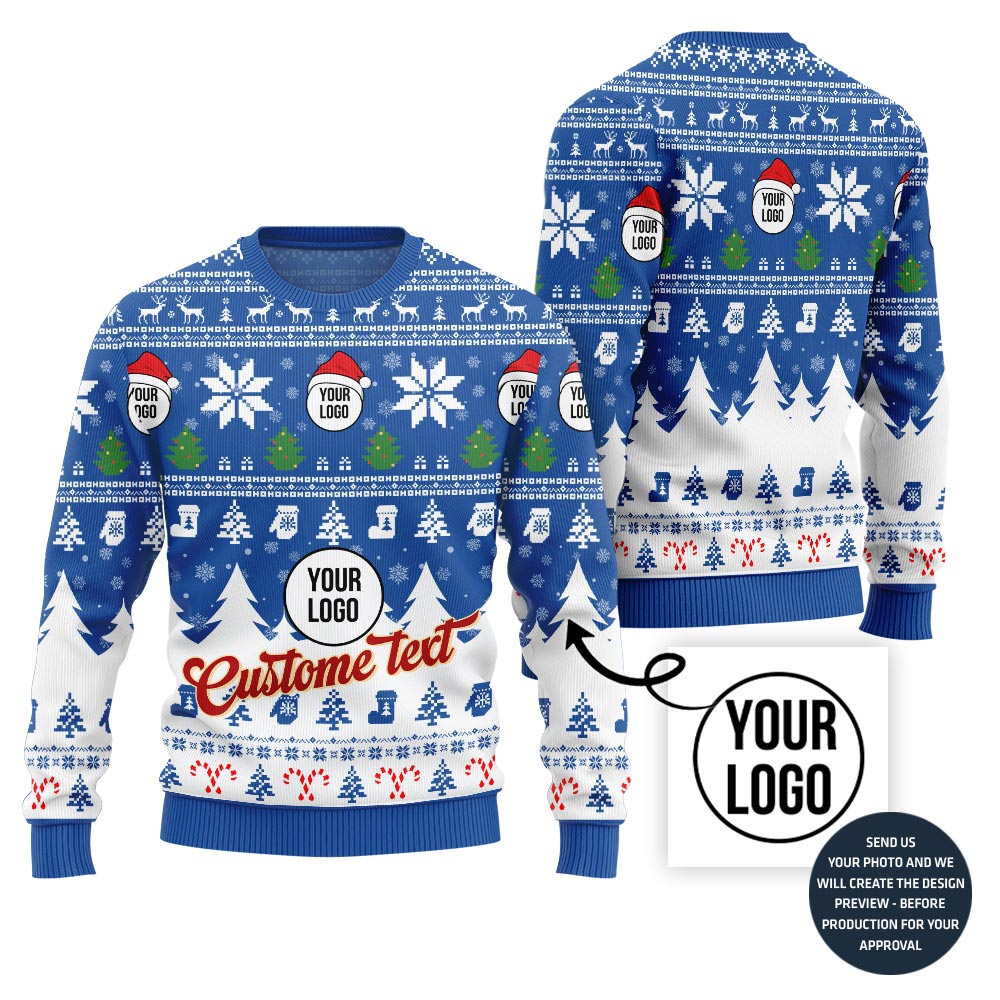 Custom Text And Logo For Brand Ugly Sweater