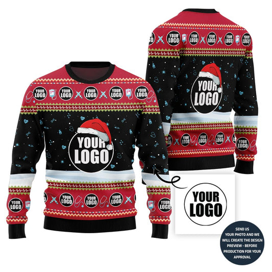 Custom Logo Medical Snow Ugly Christmas Sweater