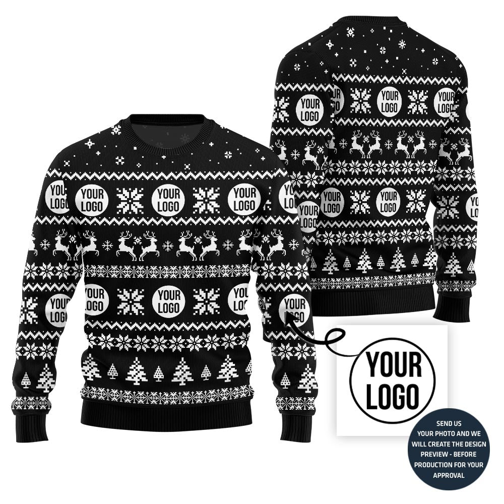 Custom Logo For Company Traditional Ugly Christmas Sweater