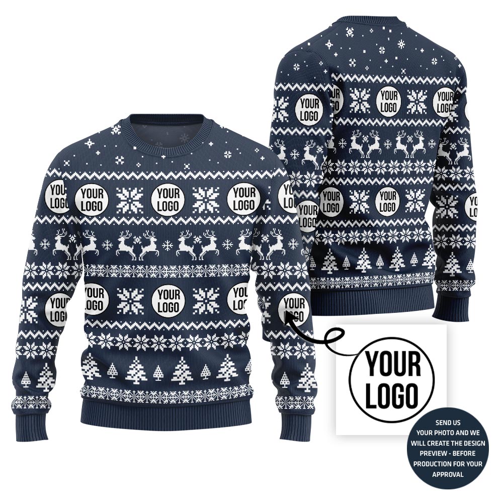 Custom Logo For Company Traditional Ugly Christmas Sweater