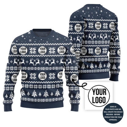 Custom Logo For Company Traditional Ugly Christmas Sweater