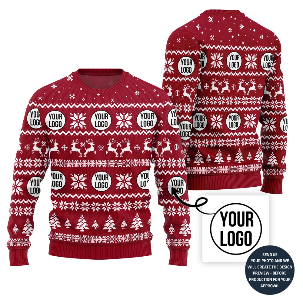 Custom Logo For Company Traditional Ugly Christmas Sweater