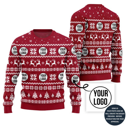 Custom Logo For Company Traditional Ugly Christmas Sweater