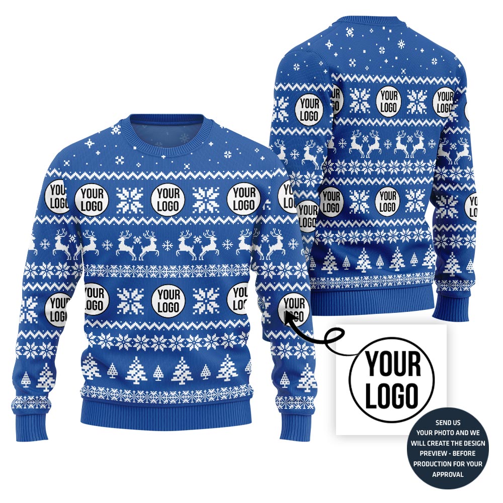Custom Logo For Company Traditional Ugly Christmas Sweater
