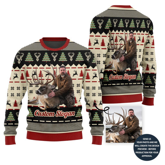 Hunting Custom Image Ugly Christmas Sweater
