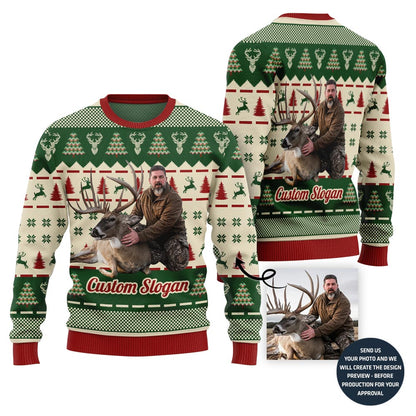 Hunting Custom Image Ugly Christmas Sweater
