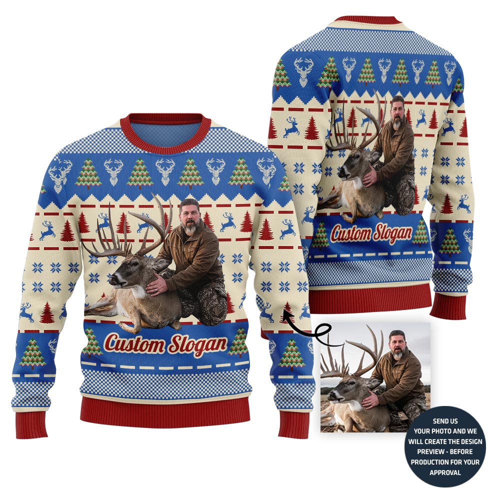 Hunting Custom Image Ugly Christmas Sweater
