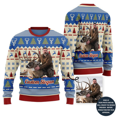 Hunting Custom Image Ugly Christmas Sweater