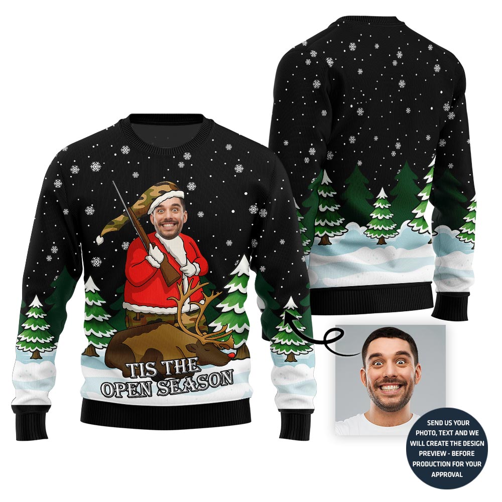 Tis The Open Season Hunting Christmas Sweater