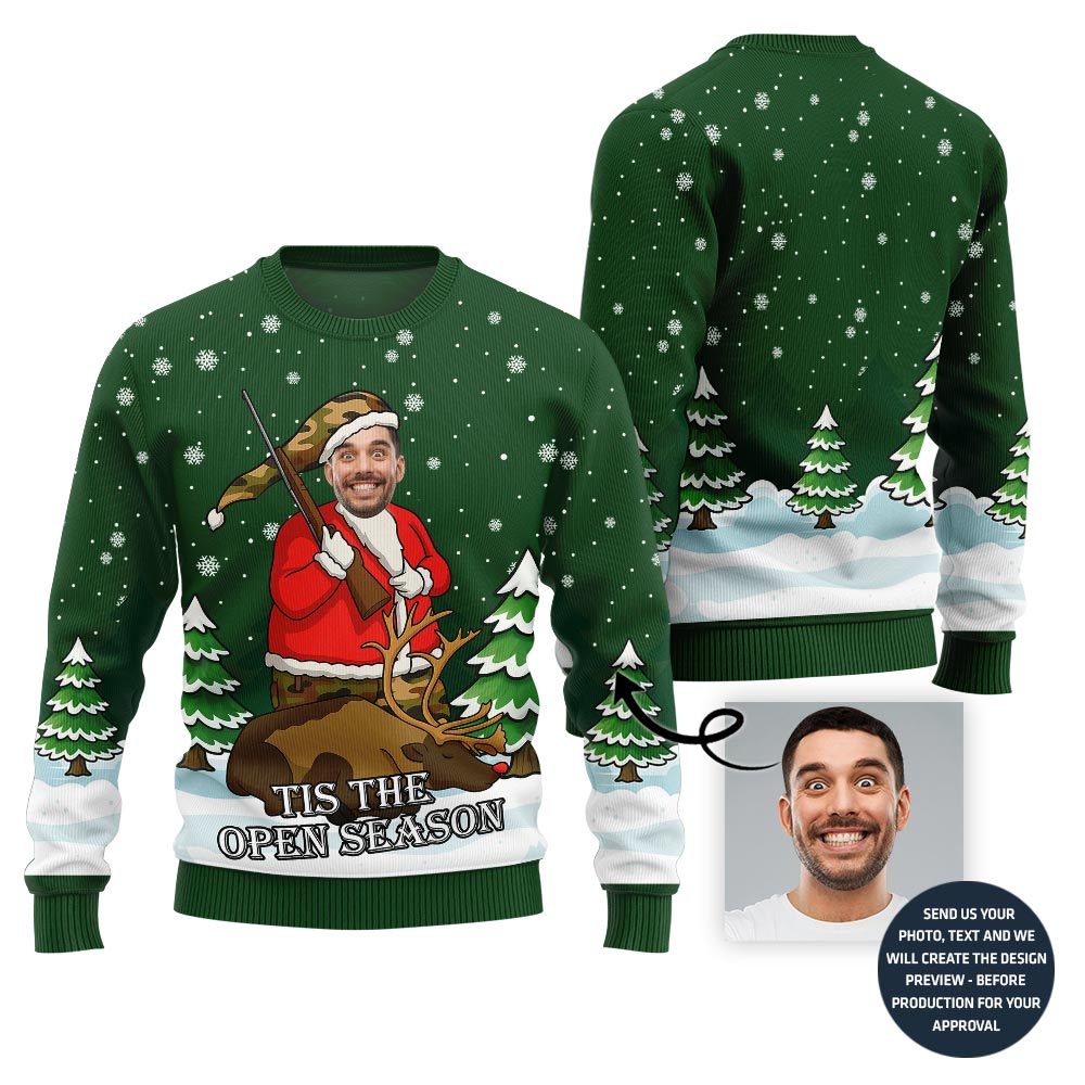 Tis The Open Season Hunting Christmas Sweater