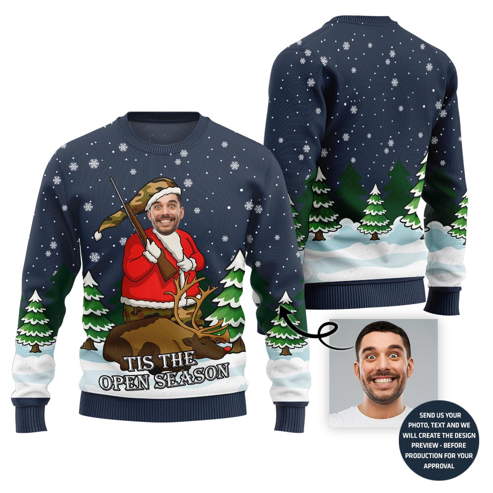 Tis The Open Season Hunting Christmas Sweater