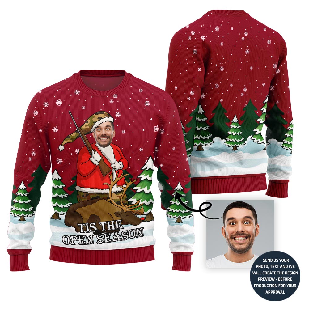 Tis The Open Season Hunting Christmas Sweater