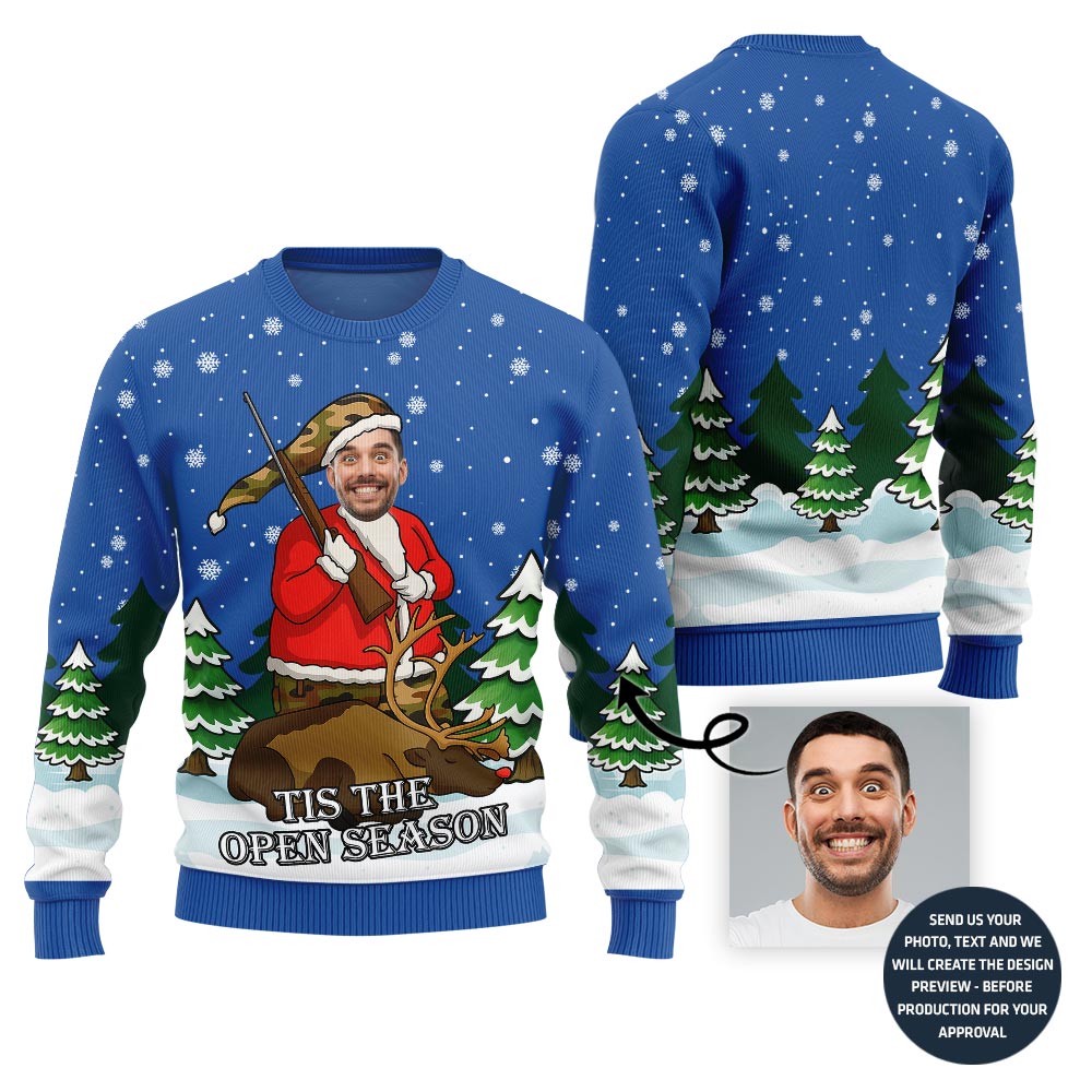 Tis The Open Season Hunting Christmas Sweater