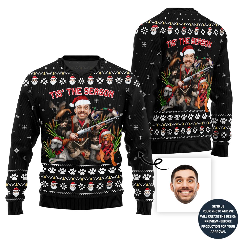 Hunting Season Custom Face Ugly Christmas Sweater
