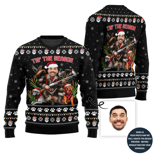 Hunting Season Custom Face Ugly Christmas Sweater