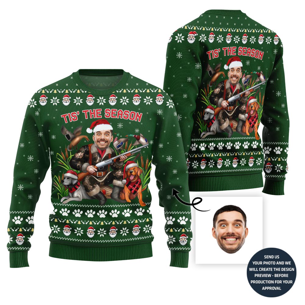 Hunting Season Custom Face Ugly Christmas Sweater