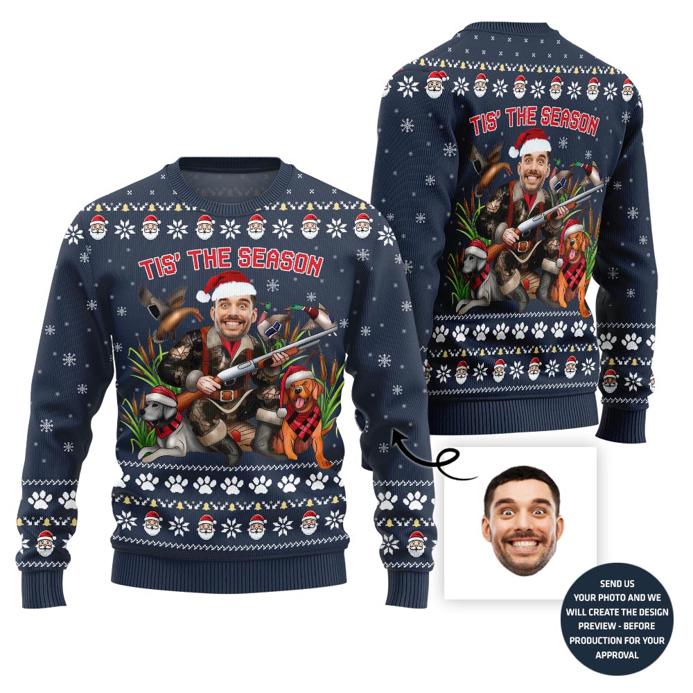 Hunting Season Custom Face Ugly Christmas Sweater