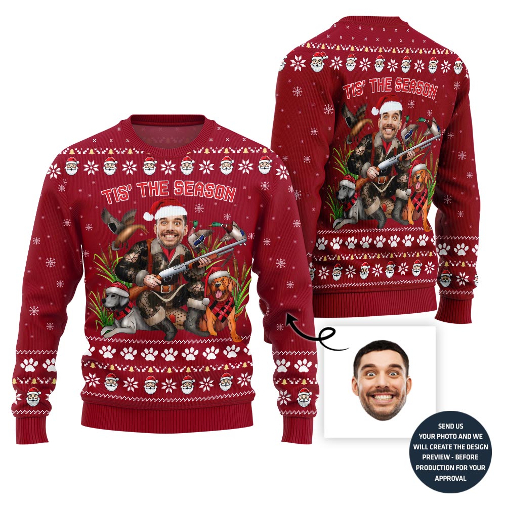 Hunting Season Custom Face Ugly Christmas Sweater