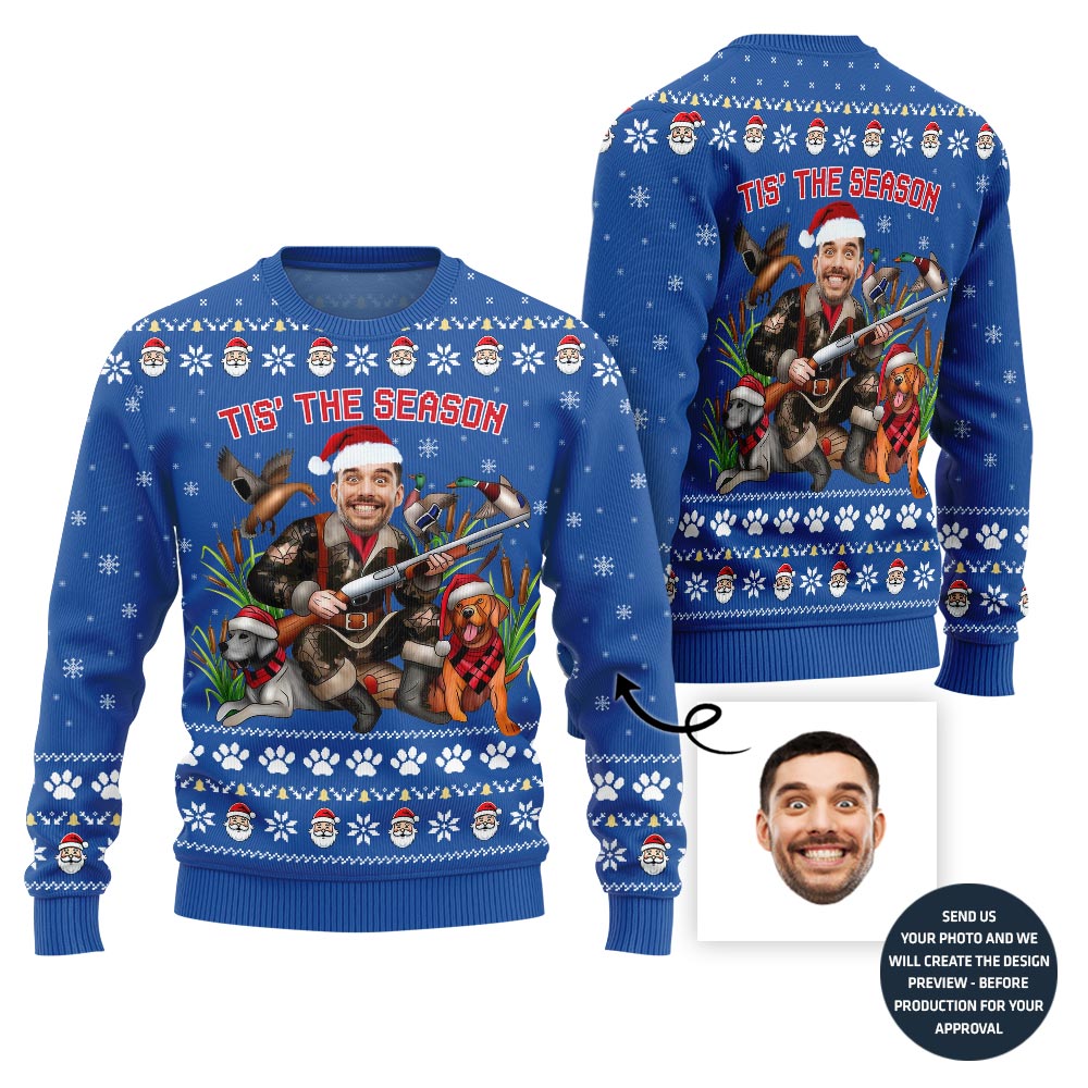 Hunting Season Custom Face Ugly Christmas Sweater