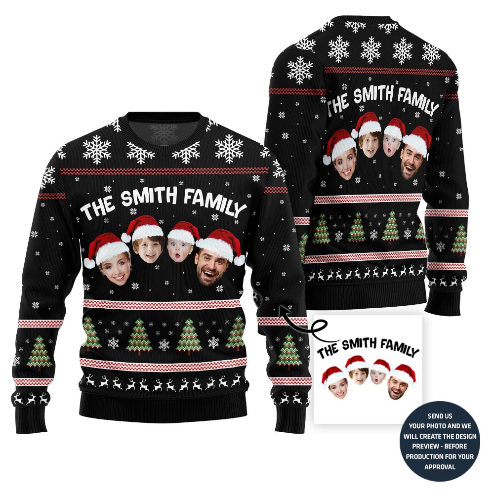 Custom Family Face Christmas Sweater
