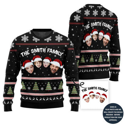 Custom Family Face Christmas Sweater