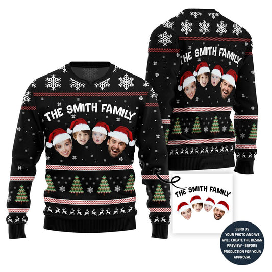 Custom Family Face Christmas Sweater