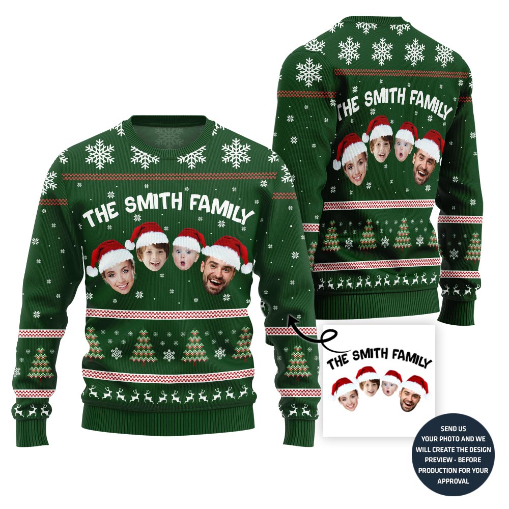 Custom Family Face Christmas Sweater