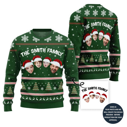 Custom Family Face Christmas Sweater