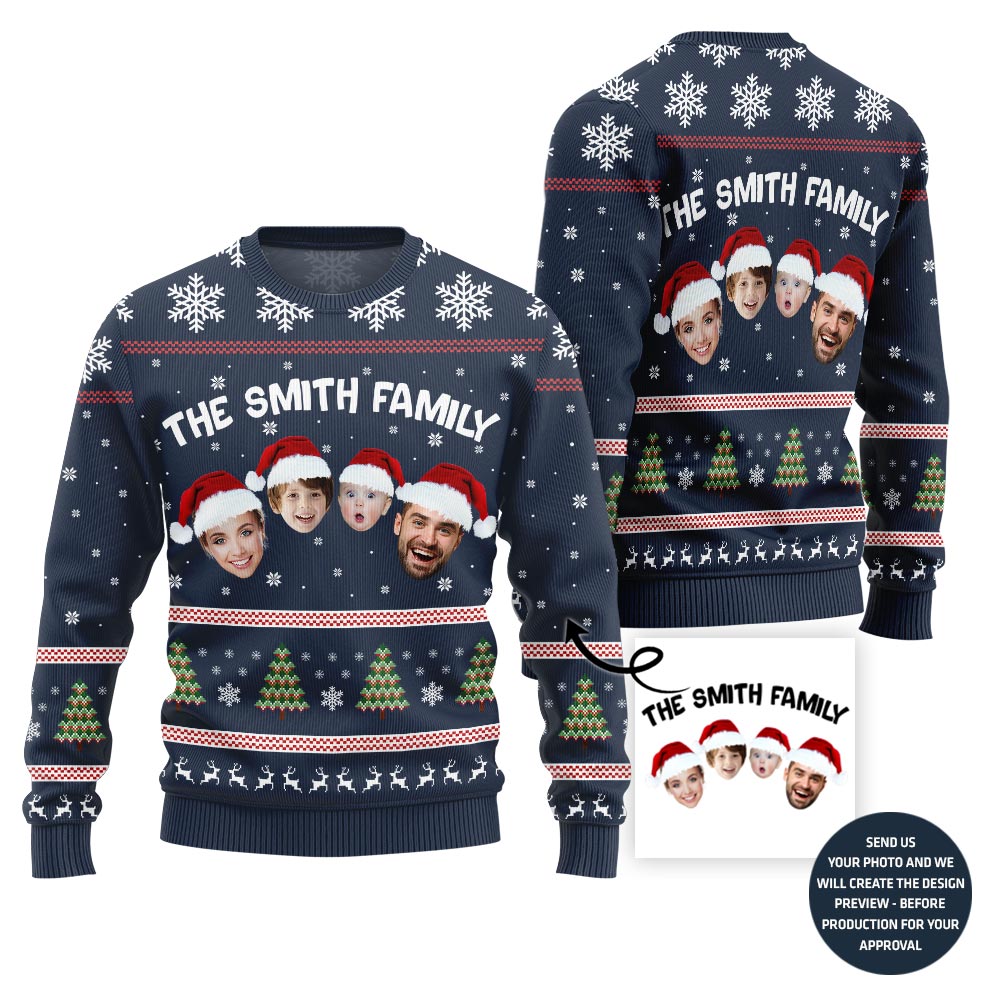 Custom Family Face Christmas Sweater