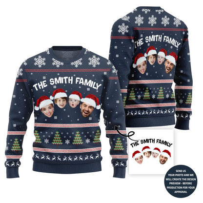 Custom Family Face Christmas Sweater