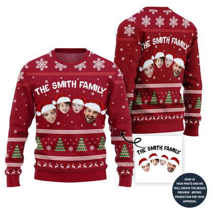 Custom Family Face Christmas Sweater