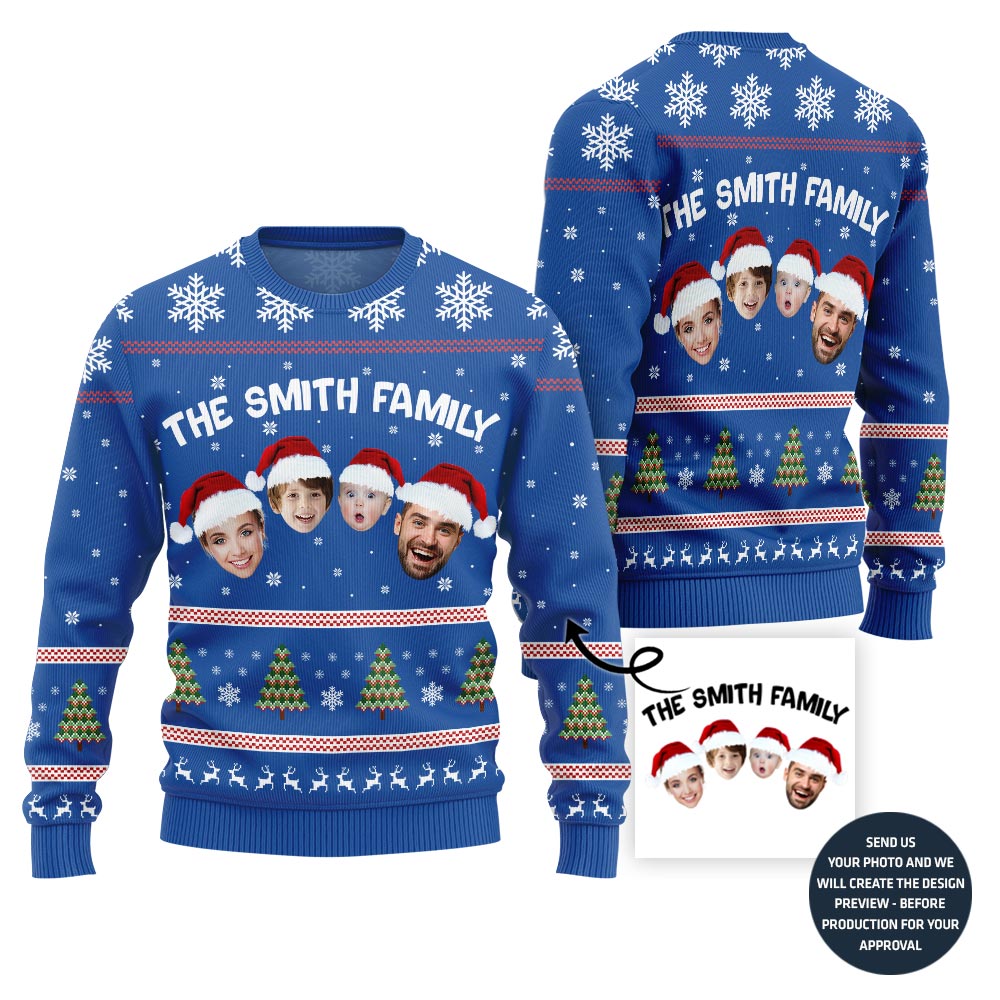 Custom Family Face Christmas Sweater