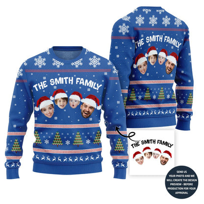 Custom Family Face Christmas Sweater