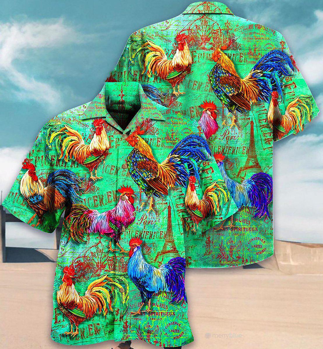 Chicken Love Green Farm Lover - Hawaiian Shirt 