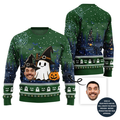 Halloween Happy Ghost Custom Face Sweater
