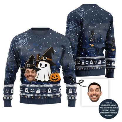 Halloween Happy Ghost Custom Face Sweater