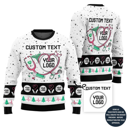 Delightful Custom Doctor Logo Ugly Christmas Sweater