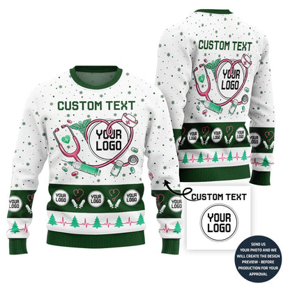Delightful Custom Doctor Logo Ugly Christmas Sweater