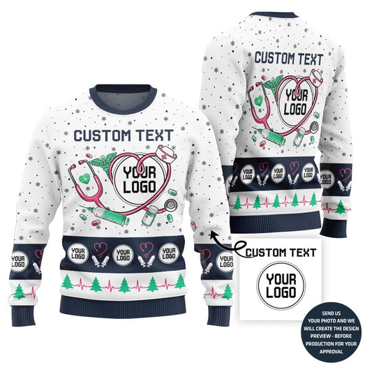 Delightful Custom Doctor Logo Ugly Christmas Sweater
