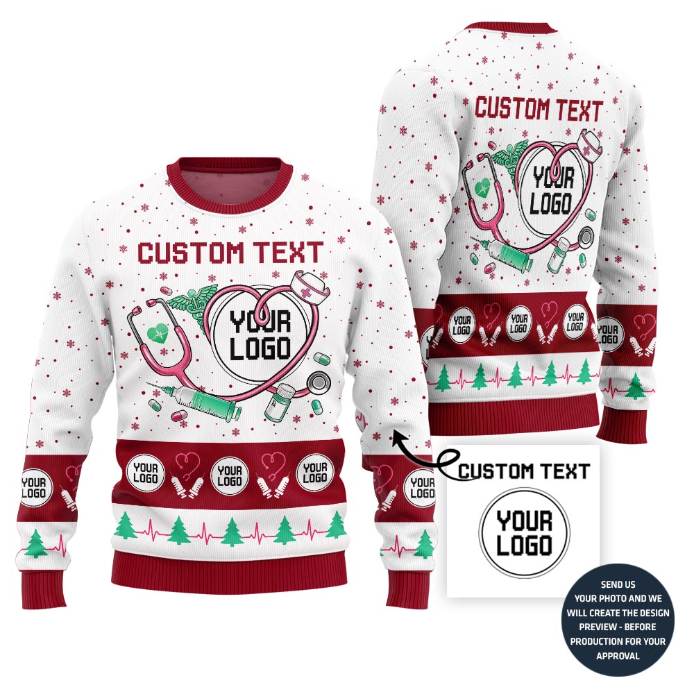Delightful Custom Doctor Logo Ugly Christmas Sweater