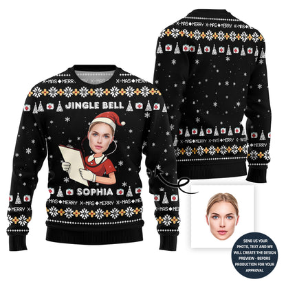 Custom Face Nurse Christmas Sweater Woman