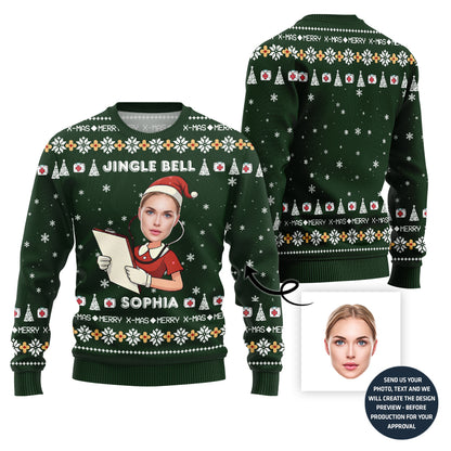 Custom Face Nurse Christmas Sweater Woman