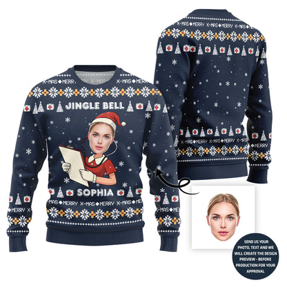 Custom Face Nurse Christmas Sweater Woman