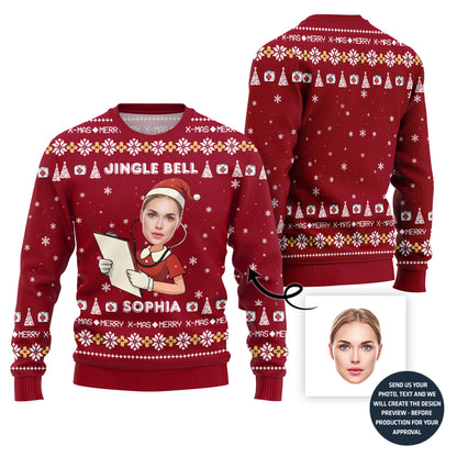 Custom Face Nurse Christmas Sweater Woman