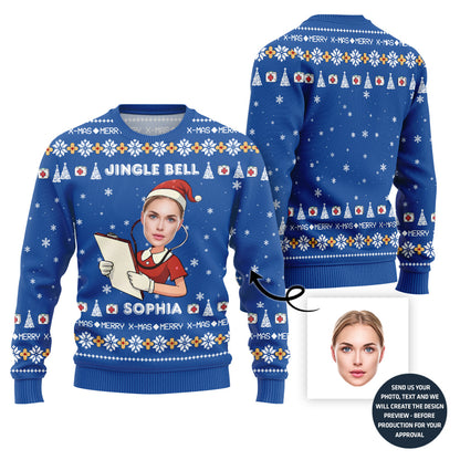Custom Face Nurse Christmas Sweater Woman