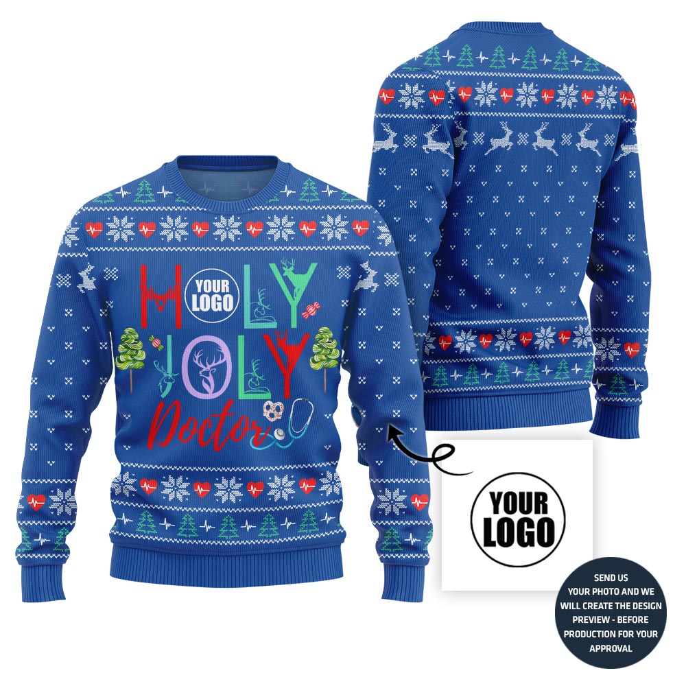 Holy Joly Doctor Custom Logo Christmas Sweater