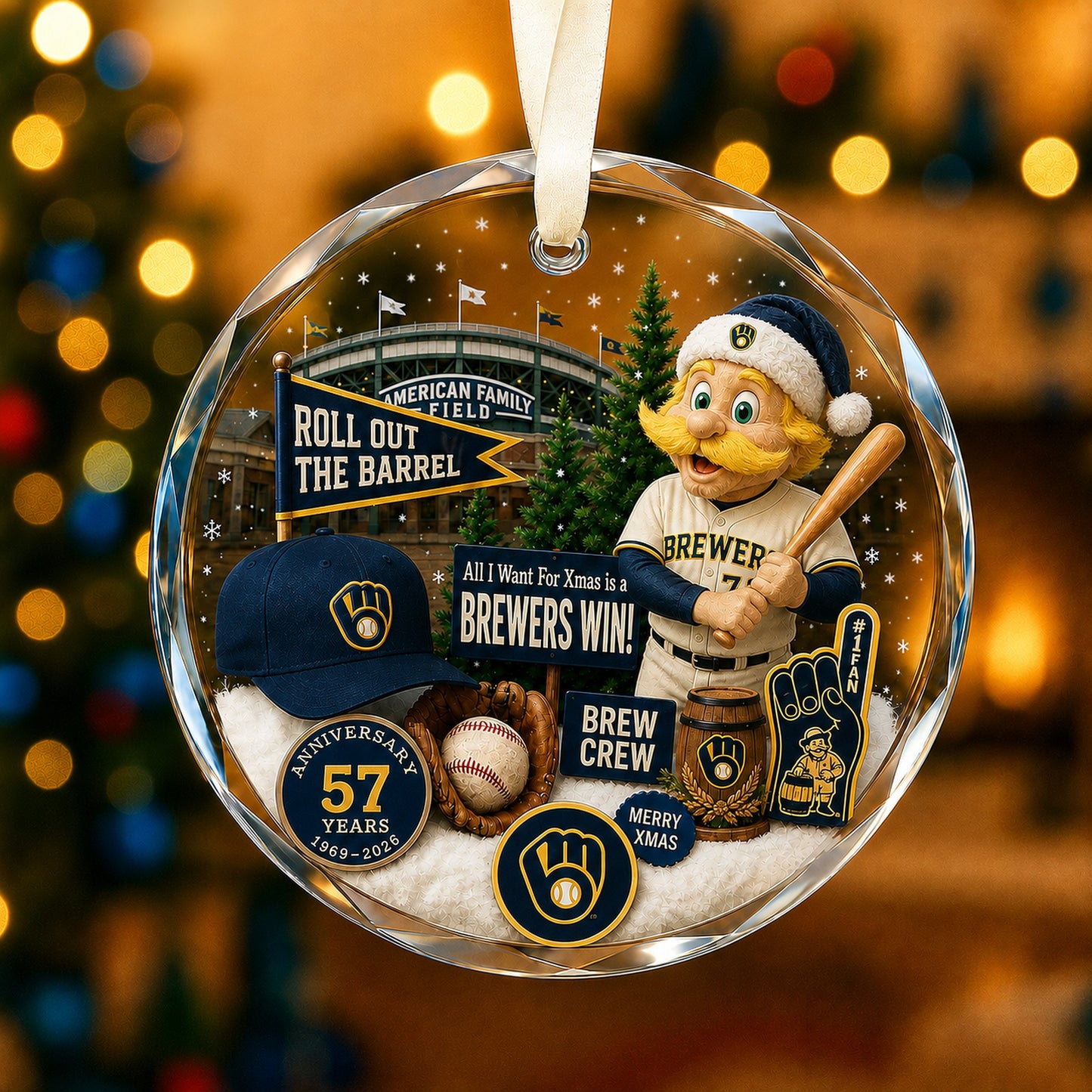 All Baseball Teams Christmas Glass Ornament  With Red Gift Box | 5to9vibe