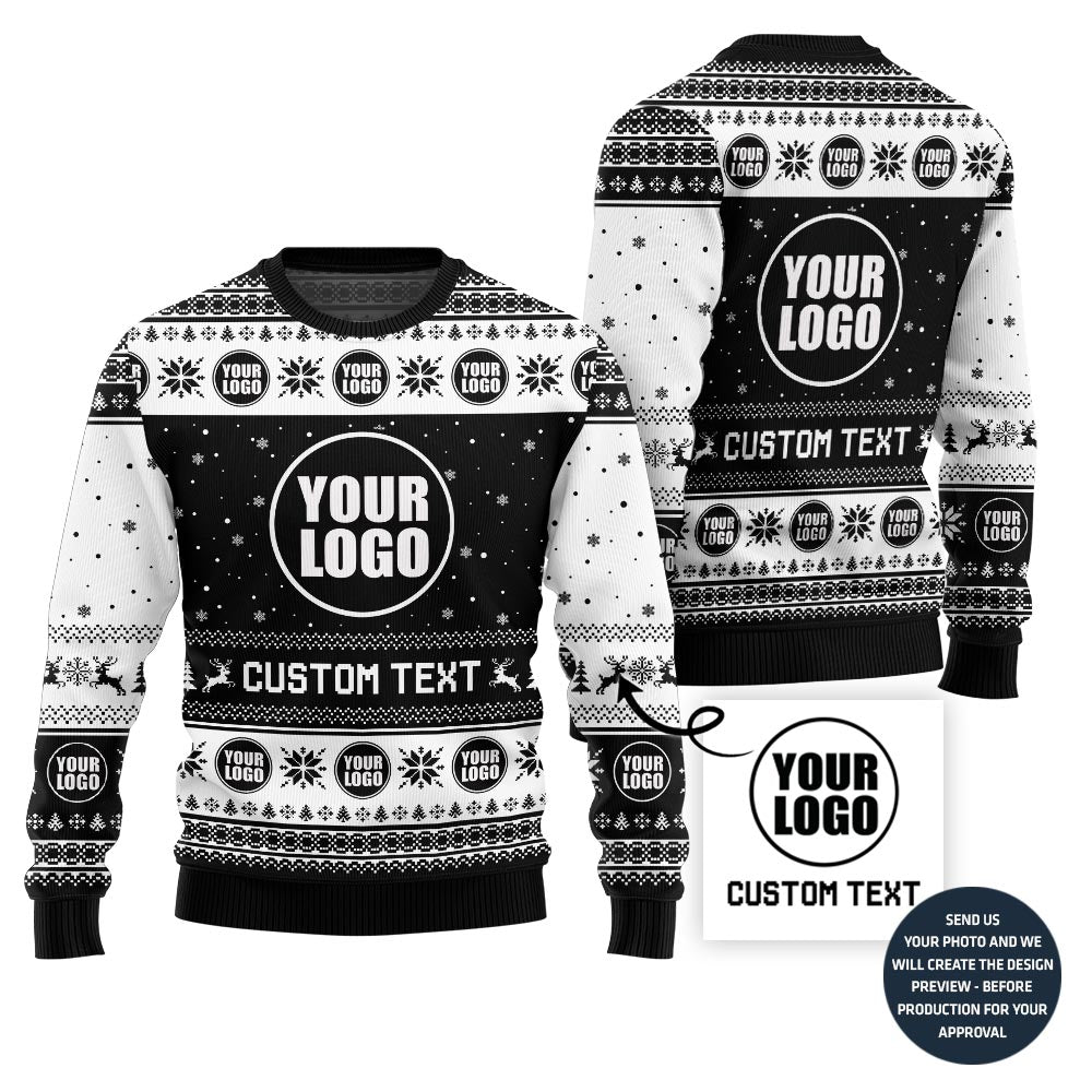 Custom Text And Logo For Entrepreneur Ugly Christmas Sweater