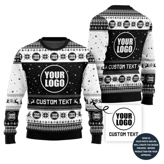 Custom Text And Logo For Entrepreneur Ugly Christmas Sweater